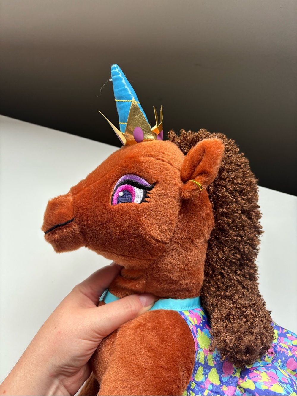 BUILD-A-BEAR unique Afro unicorn plush with tutu brown - Picture 3 of 5